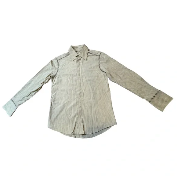 7 Diamonds | Shirts | 7 Diamonds Retro Style Mens Beige Polyesterspandex  Long Sleeve Dress Shirt M | Poshmark